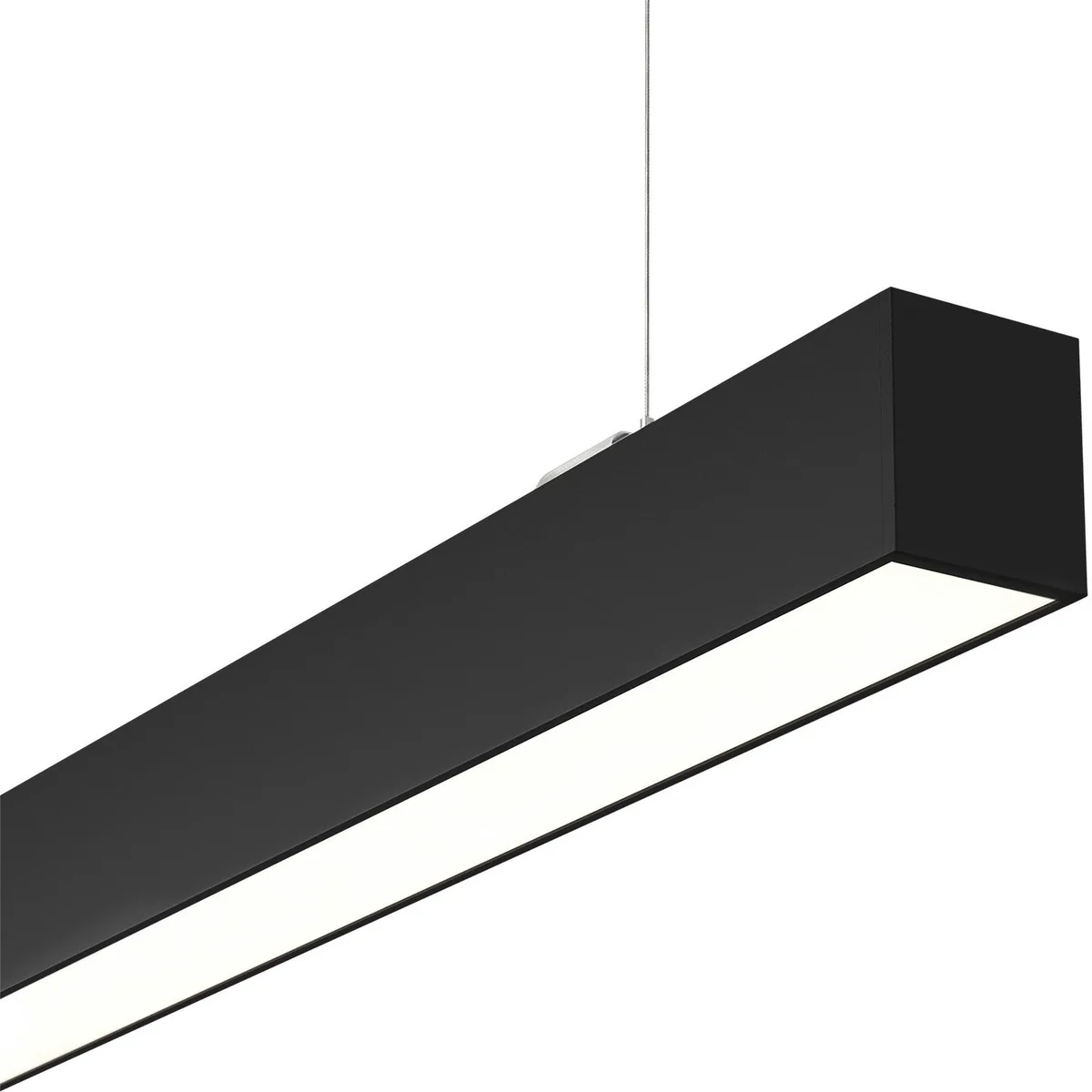 LED Hanglamp Kantoor - Lineair Hangarmatuur - 40W 4.000lm - Neutraal Wit 4000K - 150cm - excl. AC-kabel de Ledvion en Noir – photo produit