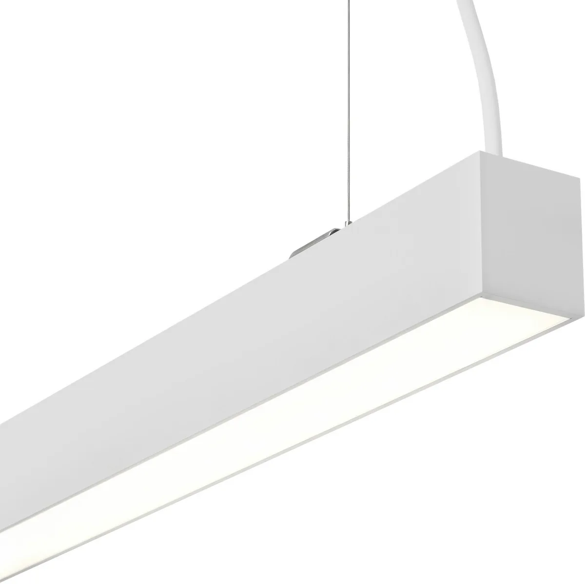 LED Hanglamp Kantoor - Lineair Hangarmatuur - 40W 4.400lm - Neutraal Wit 4000K - 150cm - Wit - incl. AC-kabel de Ledvion en Blanc – photo produit