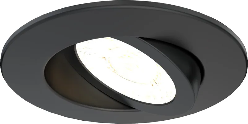 LED Inbouwspot - Dimbaar - 5W - IP65 - CCT - COB - Ø75mm de Ledvion en Noir – photo produit