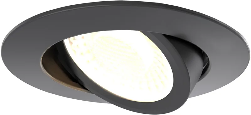 LED Inbouwspot – Dimbaar – CCT – IP65 – Kantelbaar – Aluminium – Badkamer de Ledvion en Noir – photo produit