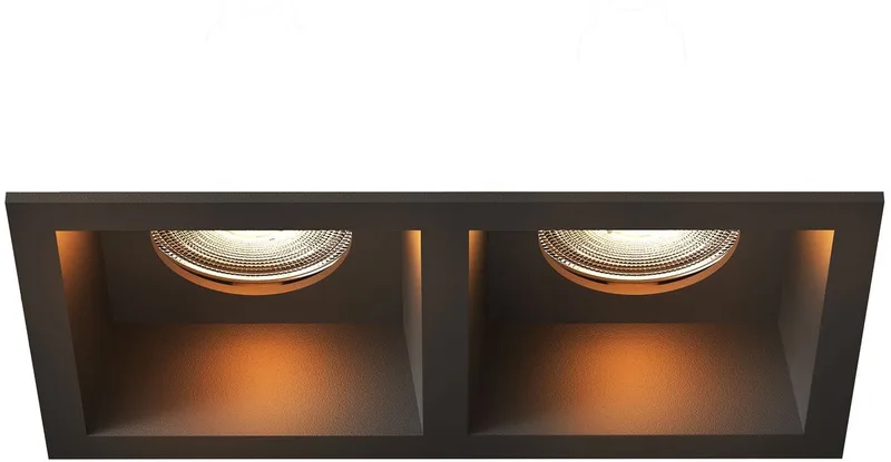 LED Inbouwspot Dubbel Vierkant 162x150x175mm – Dimbaar – GU10 – 2700K – 3W – IP20 von Ledvion in Schwarz – Produktfoto