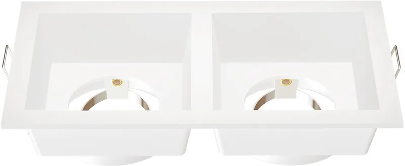 LED Inbouwspot Dubbel Vierkant 162x85mm – Dimbaar – GU10 – IP20 de Ledvion en Blanc – photo produit