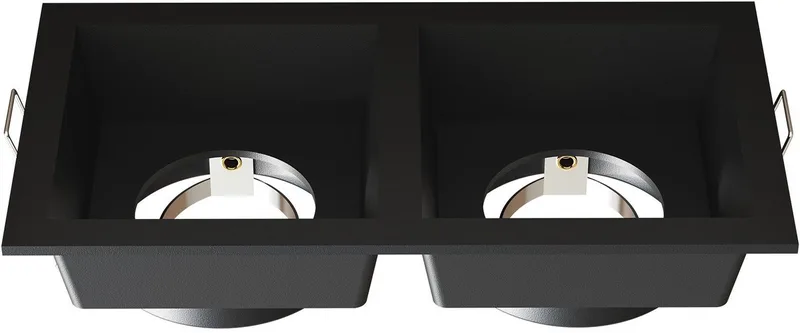 LED Inbouwspot Dubbel Vierkant 162x85mm – Dimbaar – GU10 – IP20 de Ledvion en Noir – photo produit