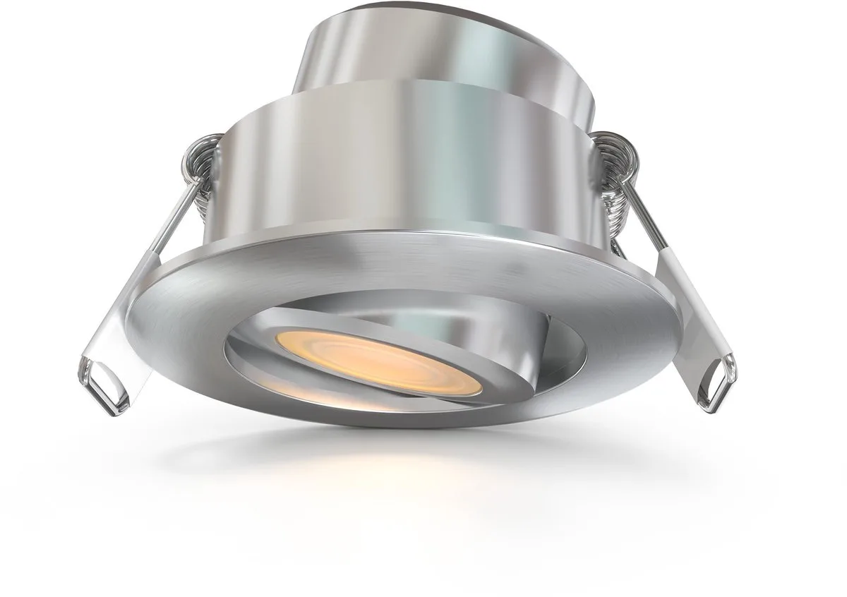 LED Inbouwspot ø42mm IP65 3W Brushed Nickel 2700K Kantelbaar de Ledvion en Noir – photo produit