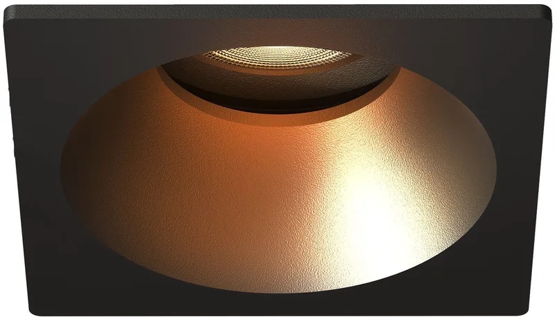 LED Inbouwspot Vierkant 81x81mm – Dimbaar – Kantelbaar – GU10 – 2700K – 3W – IP20 de Ledvion en Noir – photo produit