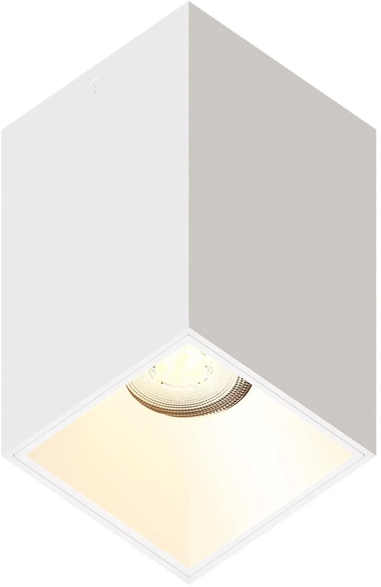 LED Opbouwspot Vierkant 80x80mm – Dimbaar – GU10 – 2700K – 3W – IP20 by Ledvion in White – product photo