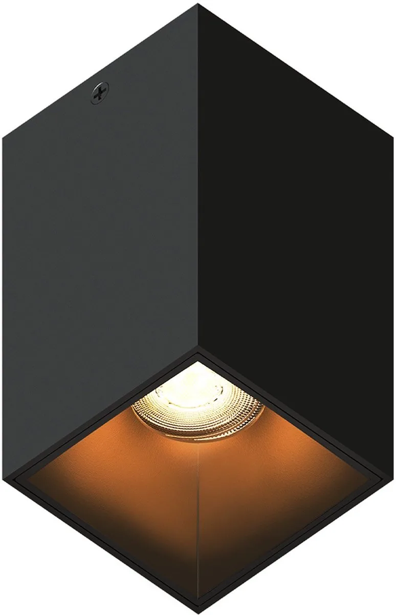 LED Opbouwspot Vierkant 80x80mm – Dimbaar – GU10 – 2700K – 3W – IP20 fra Ledvion i Sort – produktbillede