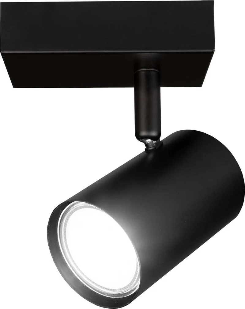 LED Plafondspot 1-lichts Rechthoek GU10 3W koud wit von Ledvion in Schwarz – Produktfoto