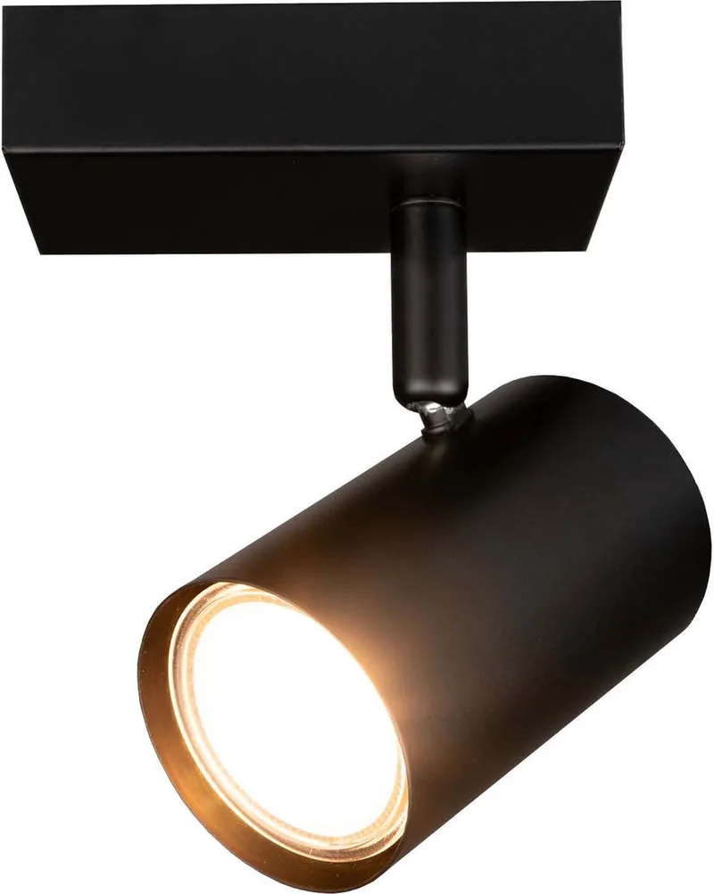 LED Plafondspot 1-lichts Rechthoek GU10 3W warm wit von Ledvion in Schwarz – Produktfoto