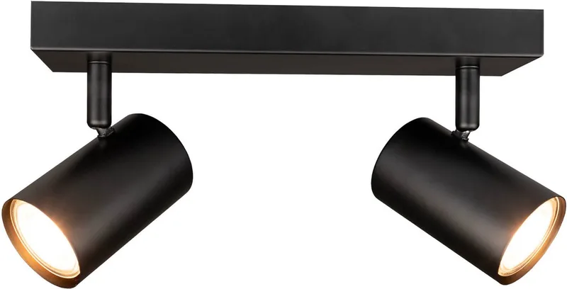 LED Plafondspot 2-lichts GU10 fitting zonder lichtbron fra Ledvion i Sort – produktbillede