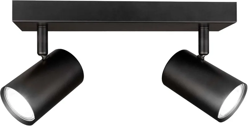 LED Plafondspot 2-lichts Rechthoek GU10 3W koud wit de Ledvion en Noir – photo produit