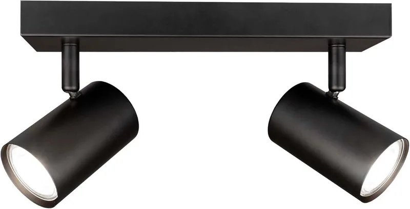 LED Plafondspot 2-lichts Rechthoek GU10 3W neutraal wit van Ledvion in Zwart – productfoto