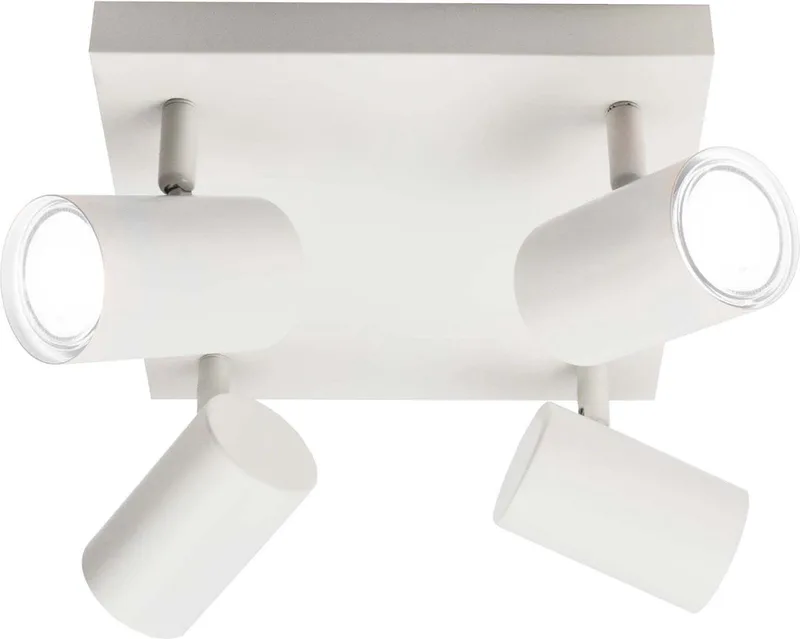 LED Plafondspot Wit 4-lichts Vierkant Dimbaar GU10 3W koud wit van Ledvion in Wit – productfoto