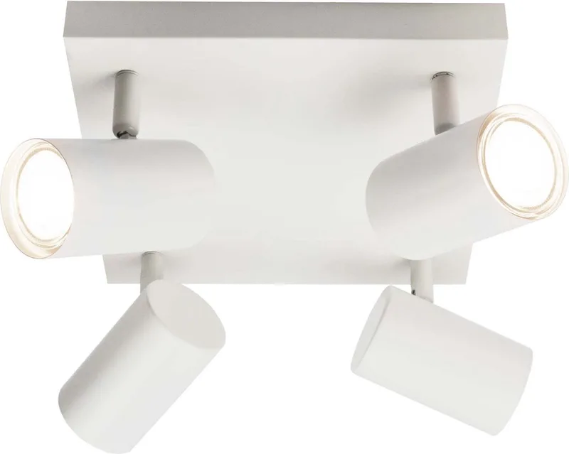 LED Plafondspot Wit 4-lichts Vierkant GU10 3W neutraal wit de Ledvion en Blanc – photo produit