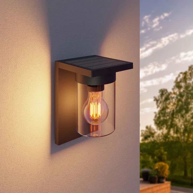 LED Solar Wandlamp - 2.2W - 3000K - IP44 - Zwart de Ledvion en Anthracite – photo produit