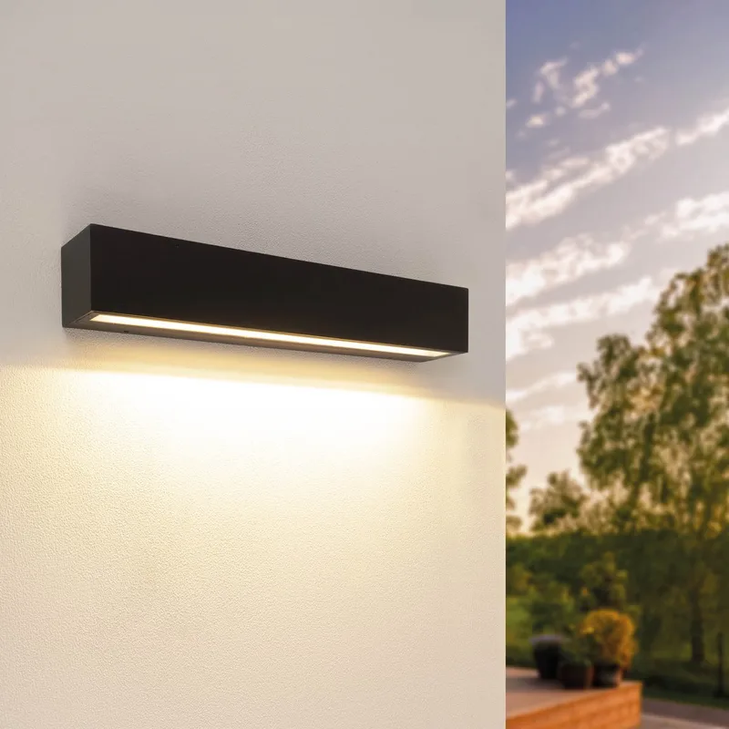 LED Wandlamp - 15W - 1500L - IP44 - Buiten lamp - Gevel Verlichting von Ledvion in Schwarz – Produktfoto