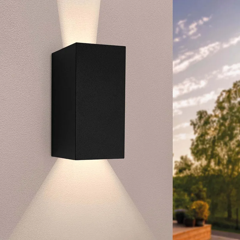 LED Wandlamp - 3000K - 7W - IP54 - Cube fra Ledvion i Sort – produktbillede