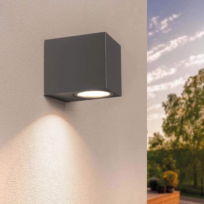 LED Wandlamp - 3W - 2700K - GU10 - IP54 de Ledvion en Anthracite – photo produit