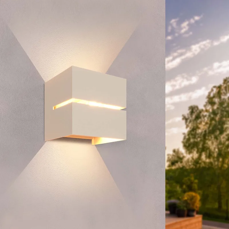 LED Wandlamp - 3W - 3000K - IP54 - Tweezijdig - Buitenlamp van Ledvion in Beige – productfoto