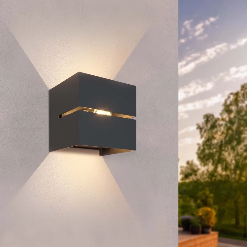 LED Wandlamp - 3W - 3000K - IP54 - Tweezijdig - Buitenlamp fra Ledvion i Sort – produktbillede