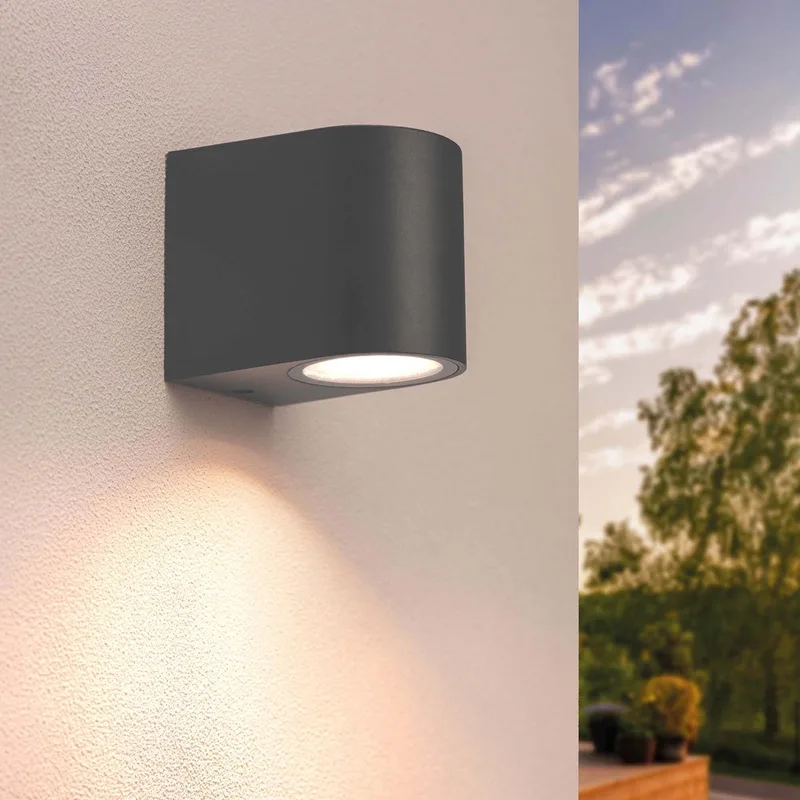 LED Wandlamp - 4.5W - 2700K - IP54 - GU10 från Ledvion i Antracit – produktbild