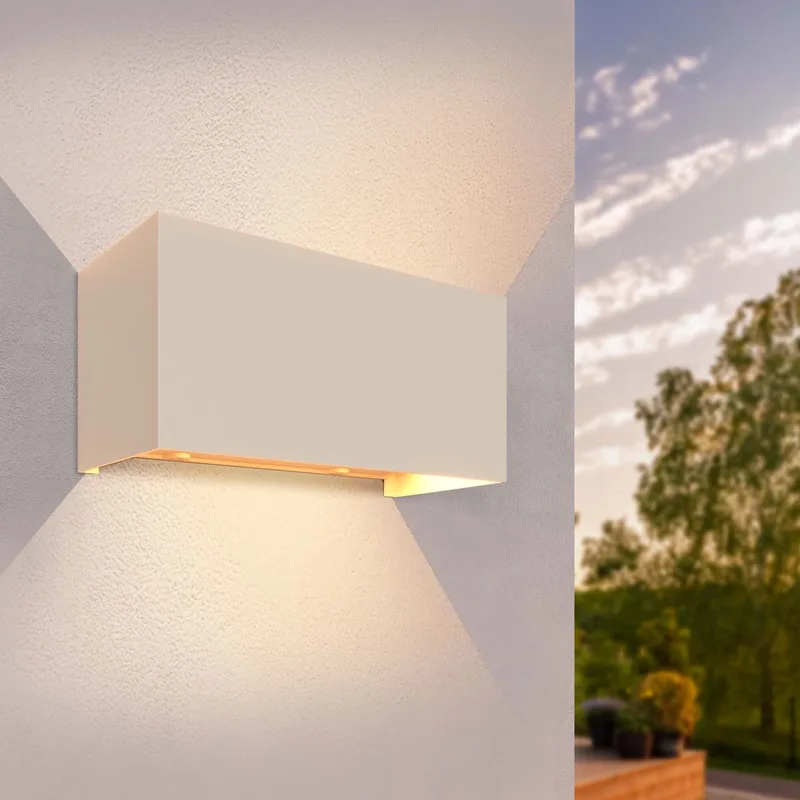 LED Wandlamp - 9,5W - 3000K - IP54 - Tweezijdig - Buitenlamp fra Ledvion i Beige – produktbillede