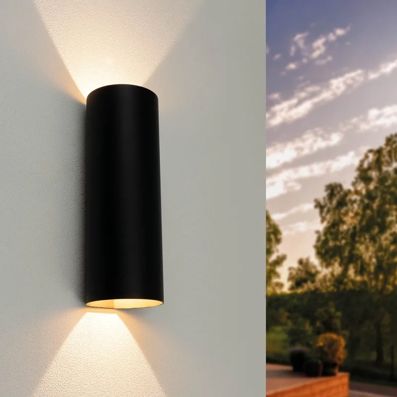 LED Wandlamp - 9W - 800L - 3000K - IP54 fra Ledvion i Sort – produktbillede