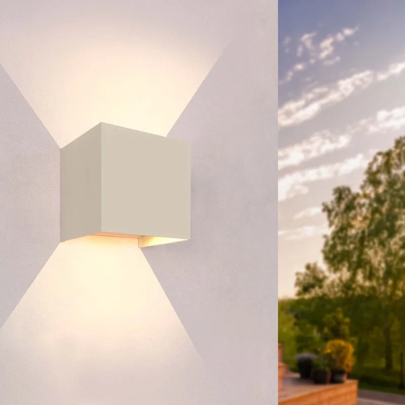 LED Wandlamp Buiten Tweezijdig, 3W, 3000K, IP54, Dimbaar de Ledvion en Beige – photo produit