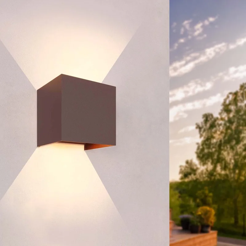 LED Wandlamp Buiten Tweezijdig, 3W, 3000K, IP54, Dimbaar de Ledvion en Roest – photo produit