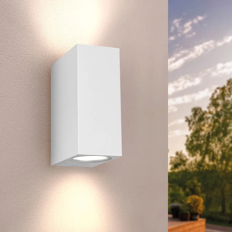 LED Wandlamp Dimbaar - 3W - 2700K - Cube & GU10 - IP54 de Ledvion en Blanc – photo produit