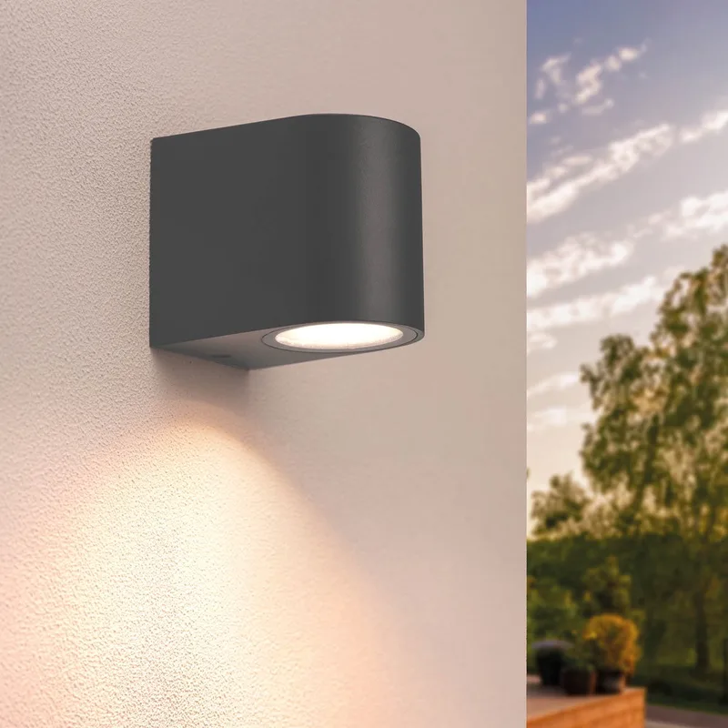 LED Wandlamp Dimbaar - 5W - 2700K - IP54 - GU10 de Ledvion en Anthracite – photo produit