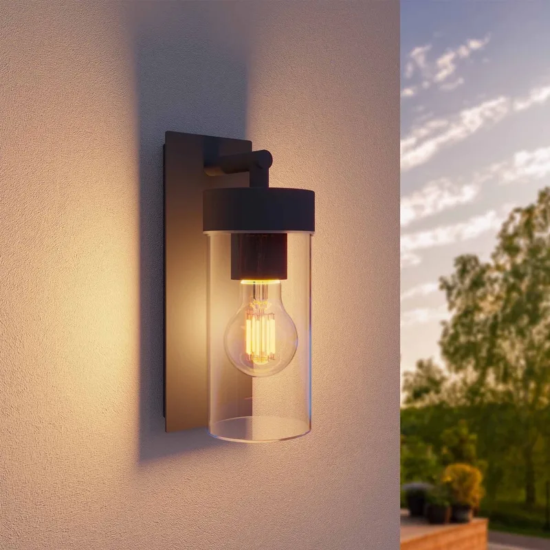 LED Wandlamp, E27 Fitting, IP44, Aluminium fra Ledvion i Antracit – produktbillede
