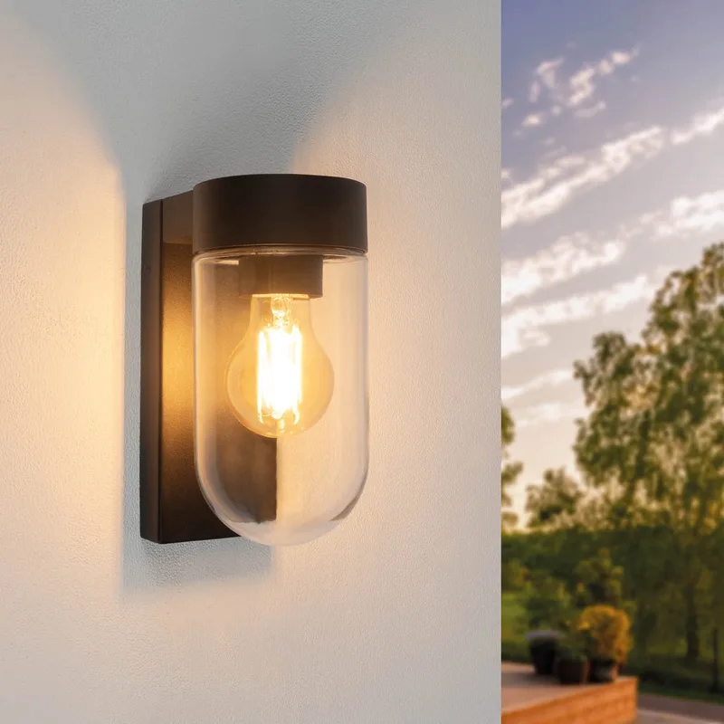 LED Wandlamp - E27 - IP44 van Ledvion in Zwart – productfoto