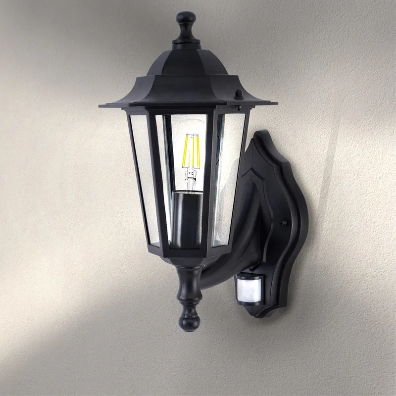 LED Wandlamp - E27 - IP44 fra Ledvion i Sort – produktbillede