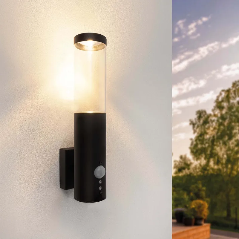 LED Wandlamp met Sensor - GU10 - IP44 fra Ledvion i Sort – produktbillede