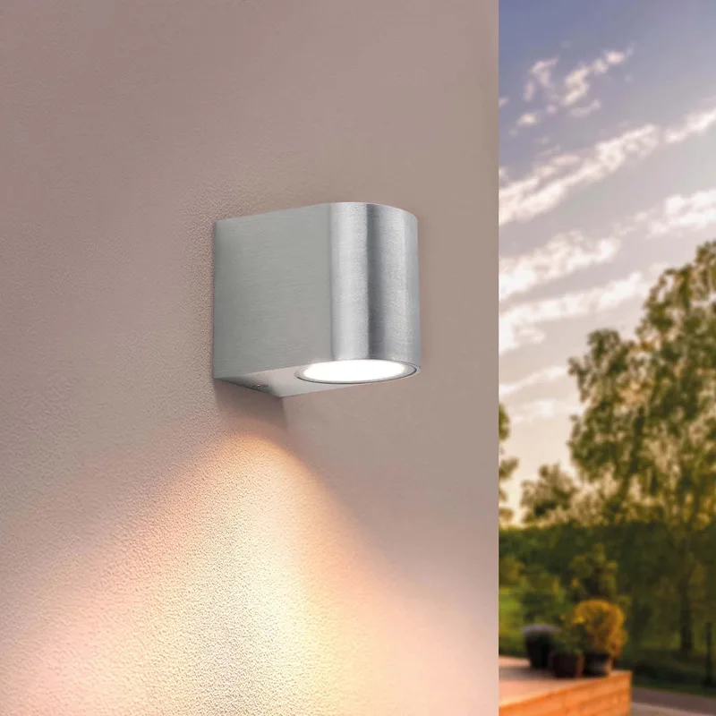 LED Wandlamp Sacramento - GU10 - IP54 - Grijs de Ledvion en Rvs – photo produit