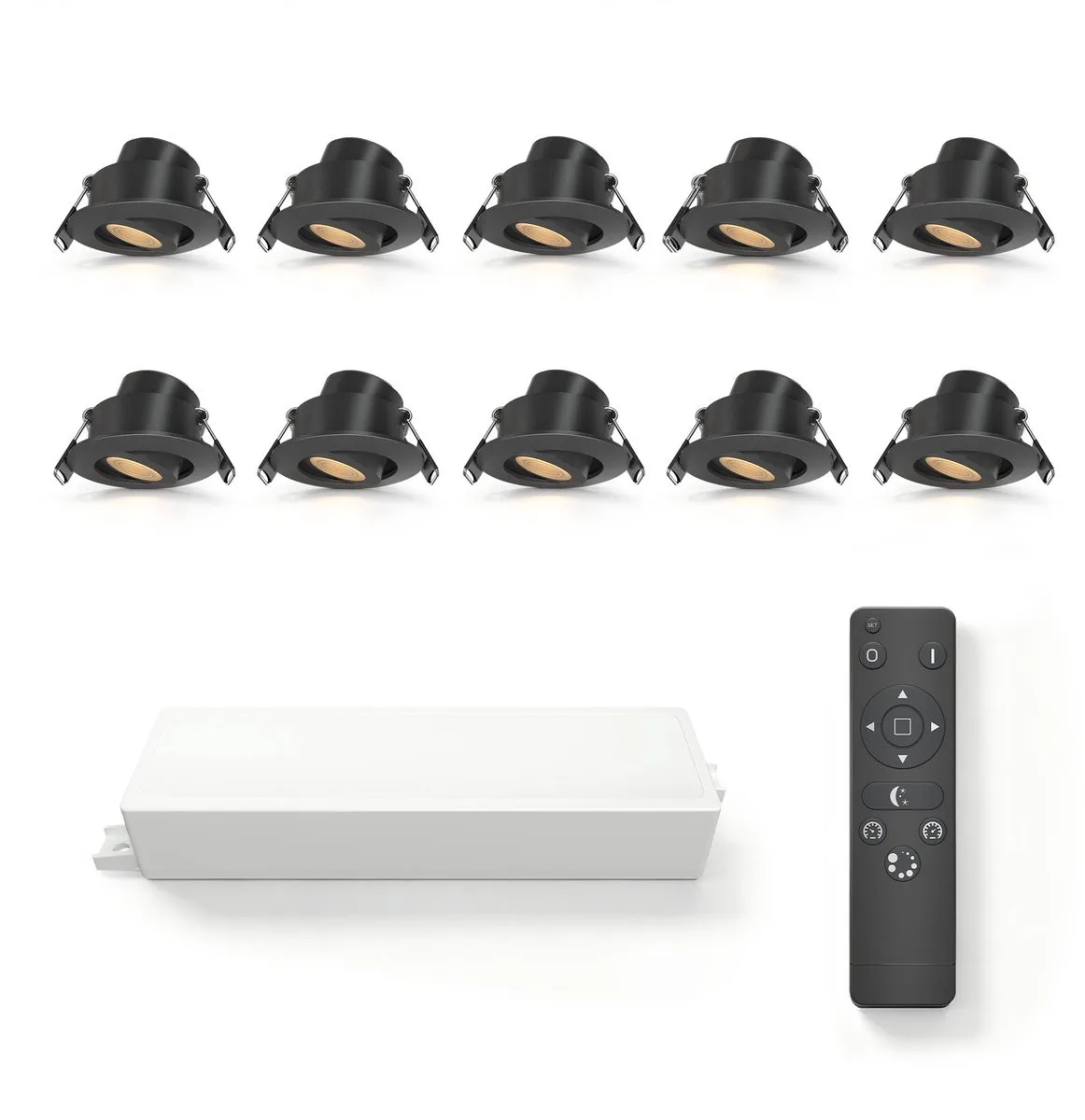 Ledvion 10 stuks LED Inbouwspot ø42mm IP65 3W 2700K Kantelbaar von Ledvion in Schwarz – Produktfoto