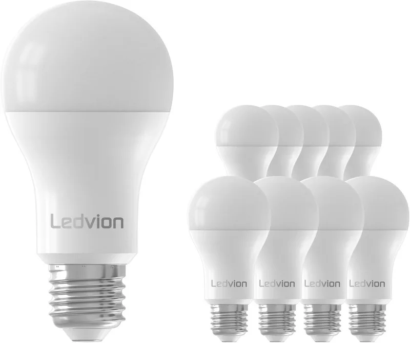 Ledvion - 10X E27 LED Lamp Dimbaar - 4000K - 8.8W - 806L de Ledvion – photo produit