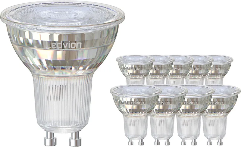 Ledvion - 10X LED GU10 - Dimbaar - 3W - 2700K - 345L de Ledvion – photo produit