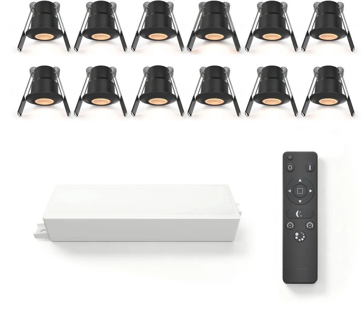 Ledvion 12 stuks LED Inbouwspot ø35mm IP65 3W 2700K fra Ledvion i Sort – produktbillede