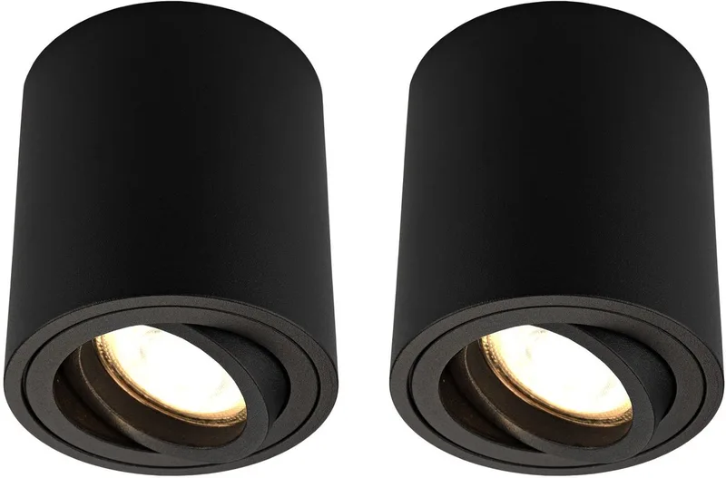 Ledvion 2 stuks LED opbouwspot rond 3W warm wit de Ledvion en Noir – photo produit