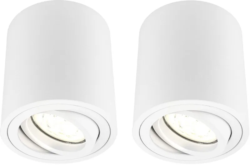 Ledvion 2 stuks LED opbouwspot wit rond 3W warm wit de Ledvion en Blanc – photo produit