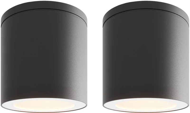 Ledvion - 2X LED Opbouwspot, Dimbaar, 3W, 2700K, IP54 van Ledvion in Zwart – productfoto