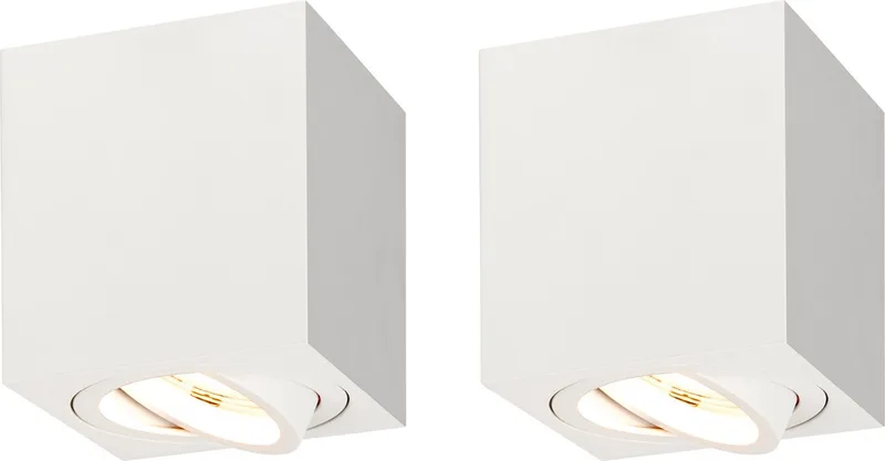 Ledvion - 2X LED Opbouwspots - Dimbaar - 3W - 2700K von Ledvion in Weiß – Produktfoto