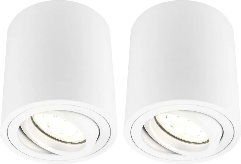 Ledvion - 2X LED Opbouwspots - Dimbaar - 5W - 2700K fra Ledvion i Hvid – produktbillede