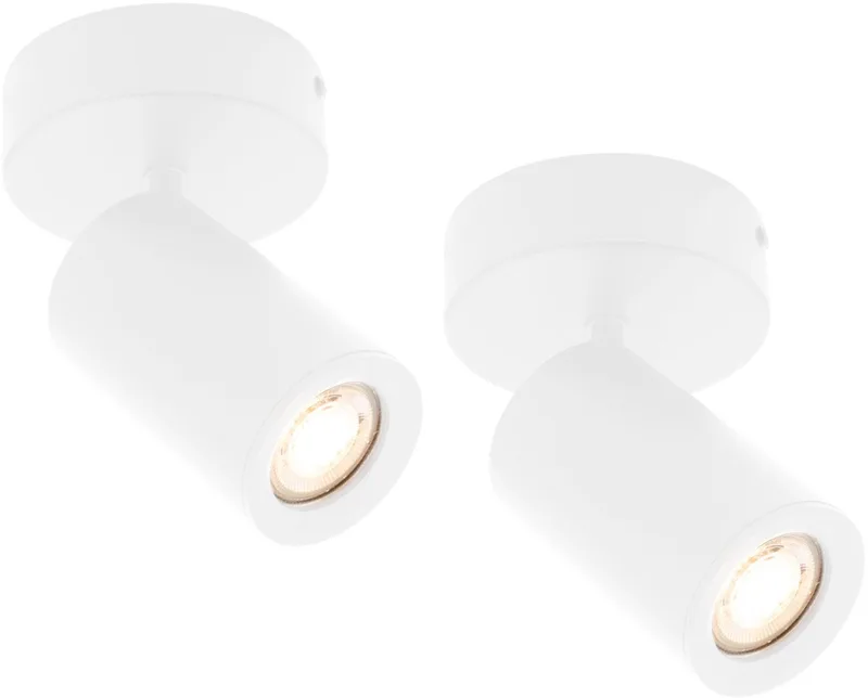 Ledvion - 2x LED Plafondspot - 1-lichts - Dimbaar - 5W - 6500K - GU10 - IP20 von Ledvion in Weiß – Produktfoto
