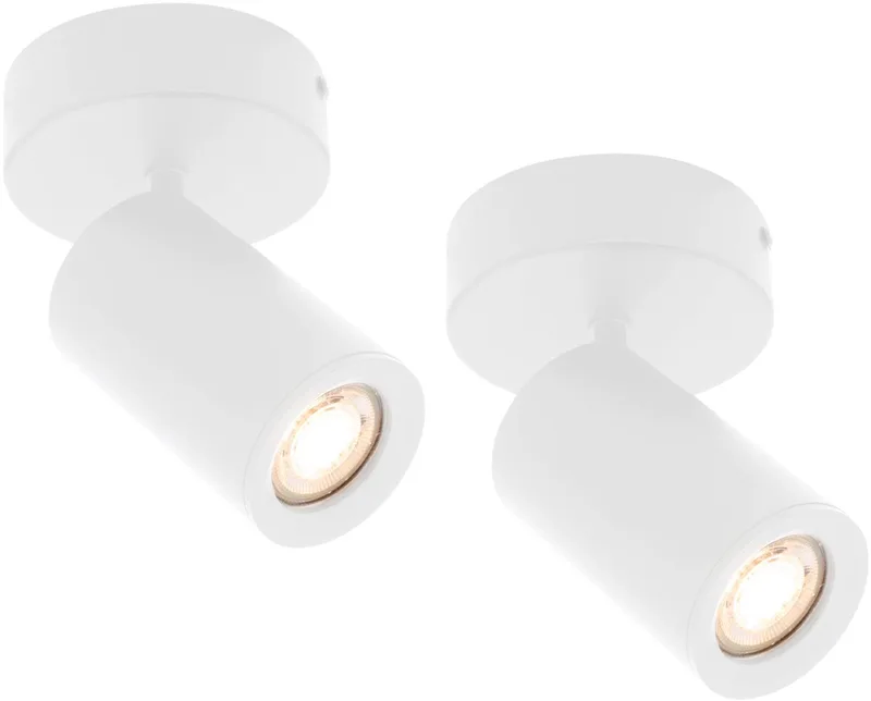 Ledvion - 2x LED Plafondspot - 1-lichts - GU10 - IP20 van Ledvion in Wit – productfoto