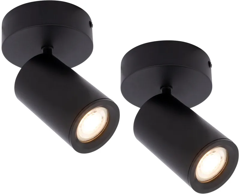Ledvion - 2x LED Plafondspot - 1-lichts - GU10 - IP20 von Ledvion in Schwarz – Produktfoto