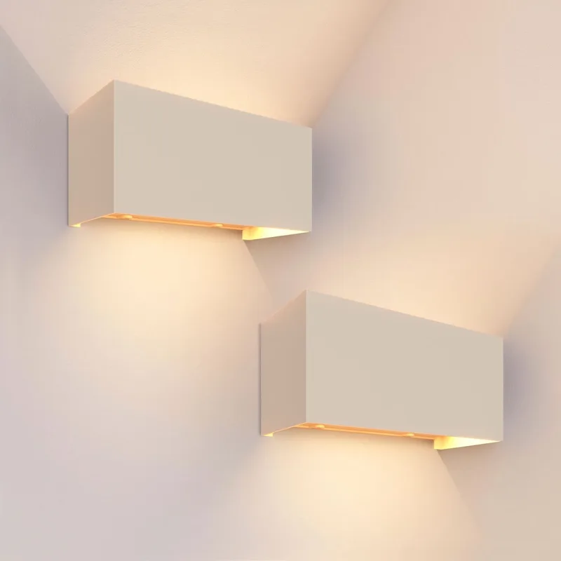 Ledvion - 2x LED Wandlamp - 9,5W - 3000K - IP54 - Tweezijdig - Buitenlamp von Ledvion in Beige – Produktfoto