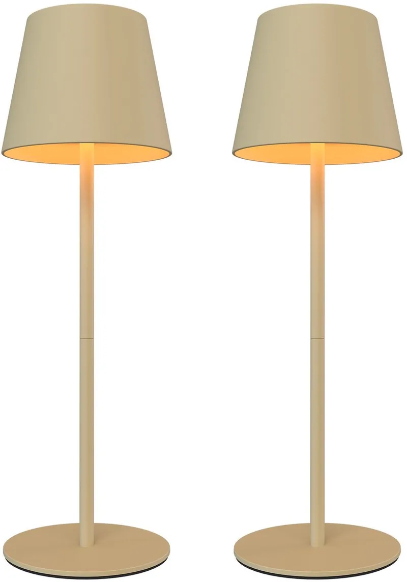 Ledvion – 2x Oplaadbare Tafellamp Nyra – LED - Dimbaar – IP54 – USB van Ledvion in Beige – productfoto